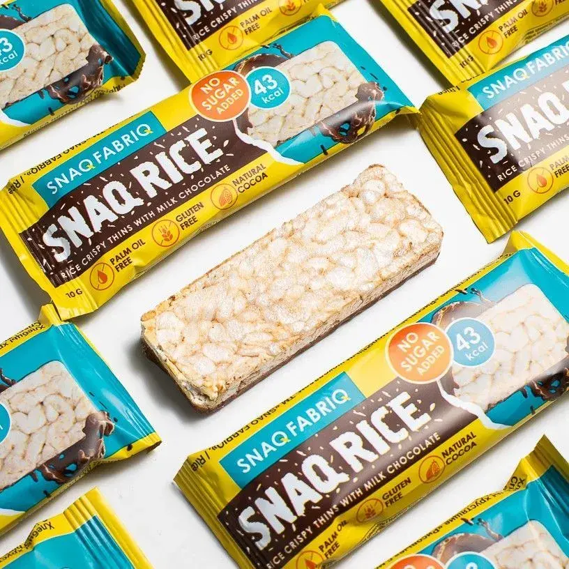 Батончик Snaq Fabriq рисовый глазированный молочным шоколадом, 10гр в Минске