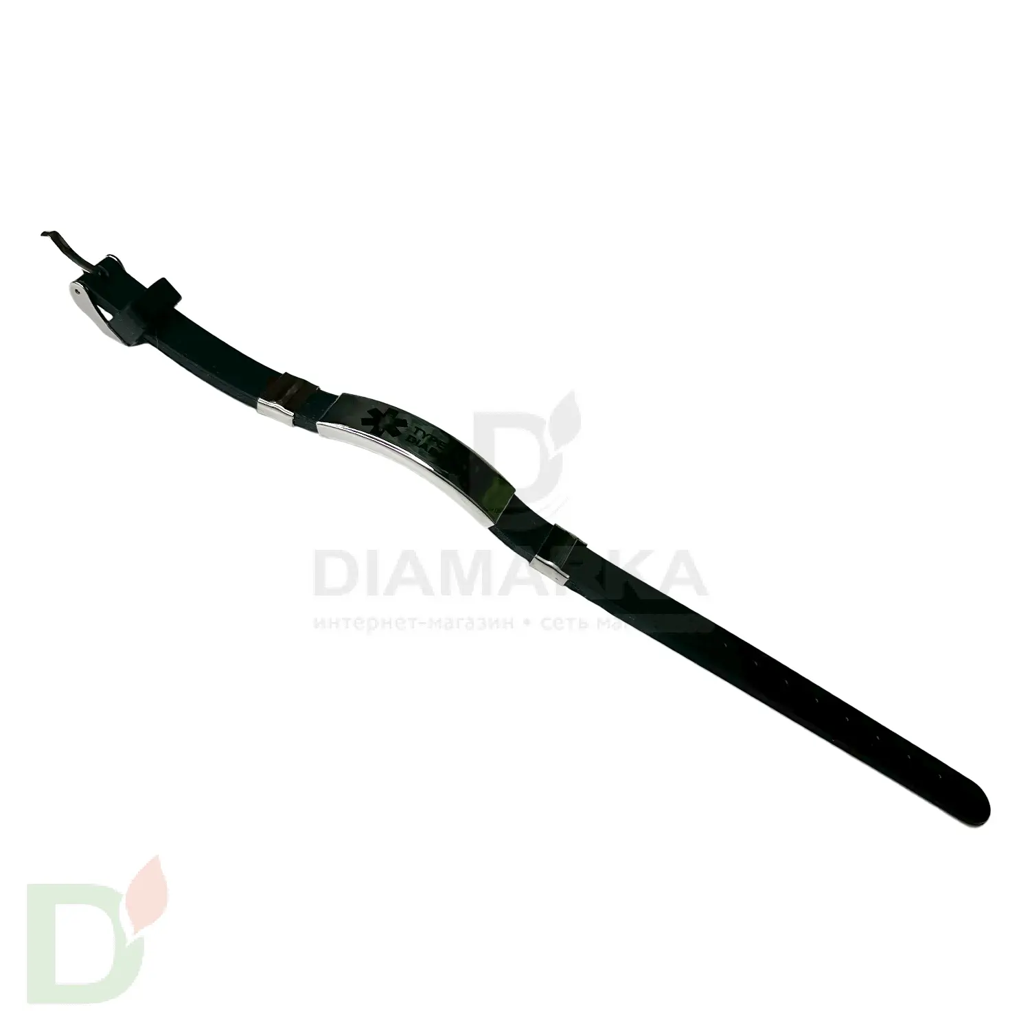 Браслет силиконовый Диабет 2 типа с застежкой (16-21см) в Минске