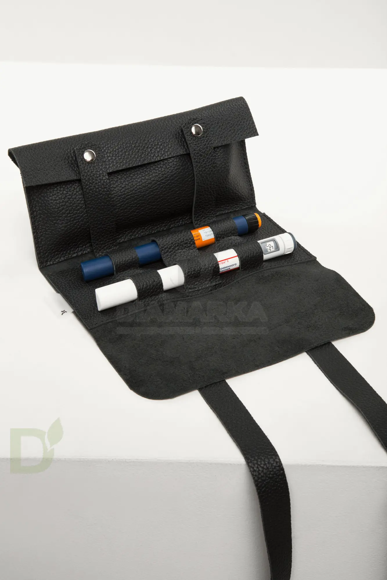 Чехол - скрутка диабетический Jaskier dia bags черный, натуральная кожа