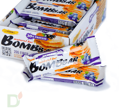 Батончик BOMBBAR Смородиново-черничный панкейк (3 угл в 60г) в Минске