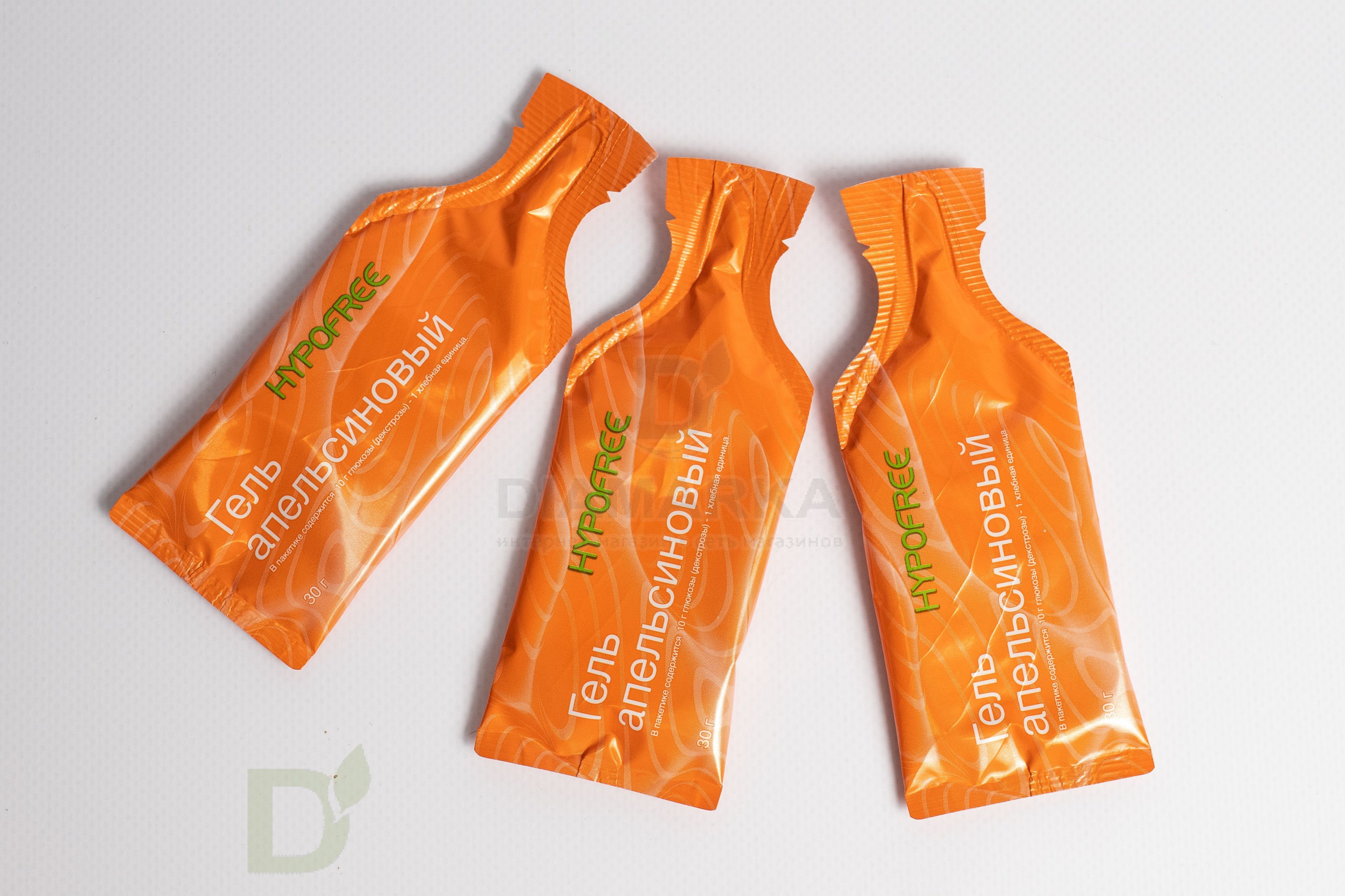 Гель HYPOFREE 1ХЕ Апельсин, мягкая упаковка, 10 саше по 30мл в Минске