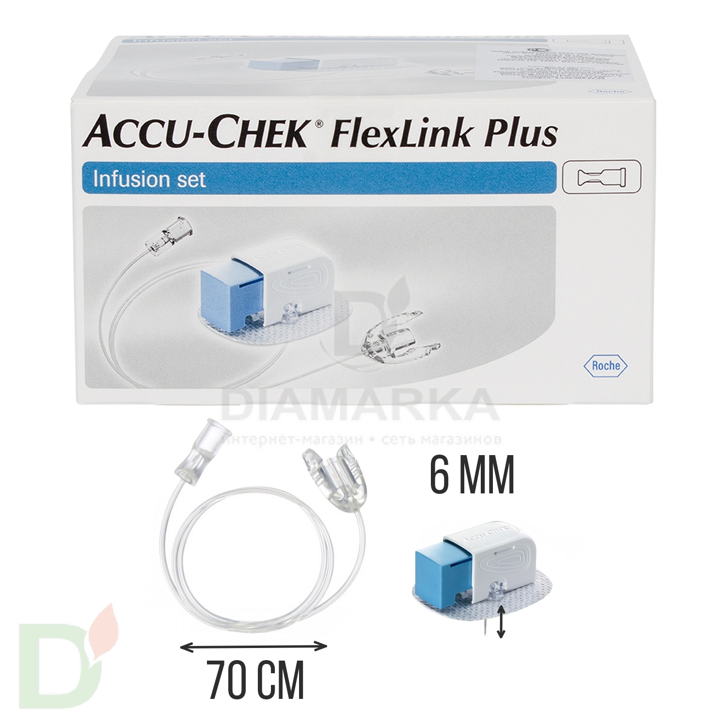 Акку-Чек ФлексЛинк Плюс 6/70, инфузионный набор, 1 шт. в Минске