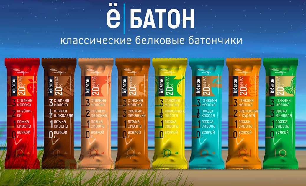 Батончик протеиновый Ё/батон Кокос в шоколадной глазури 50гр