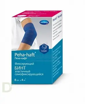 Бинт фиксирующий эластичный когезивный 4м*8см. PEHA-HAFT белый в Минске