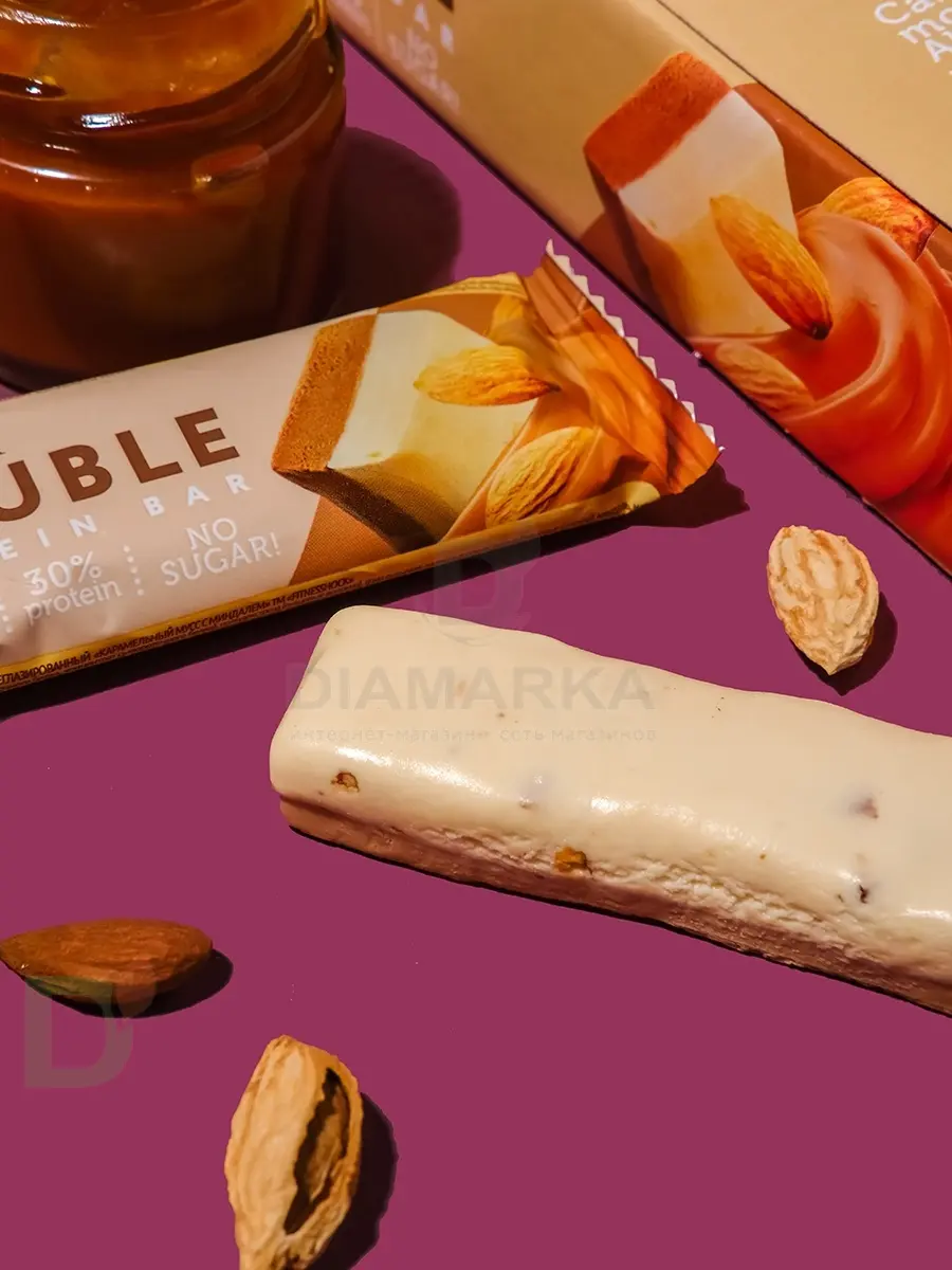 Батончик протеиновый FitnesShock Карамельный мусс с миндалем 40гр. в Минске