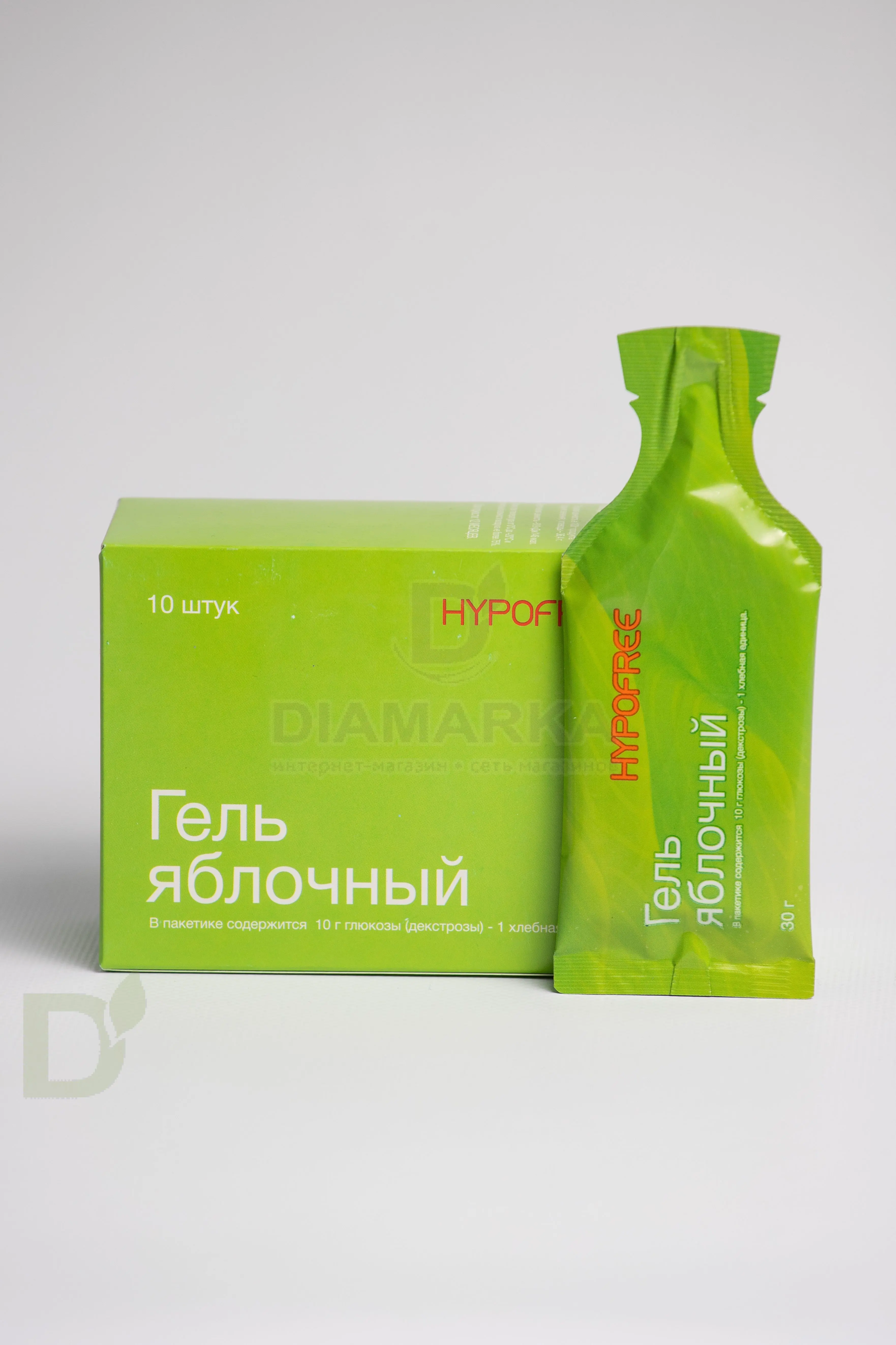 Гель HYPOFREE 1ХЕ Яблоко, мягкая упаковка, 10 саше по 30мл в Минске